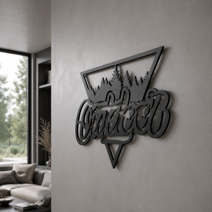 Close-up van het premium 1.5mm dikke staal van de natuur wandkunst. Close-up of the premium 1.5mm thick steel on nature metal wall art.