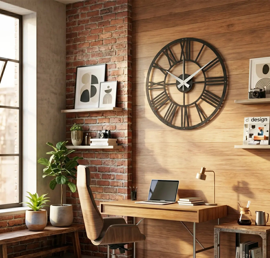 3D schaduweffect metalen klok ronde wandklok industrieel design