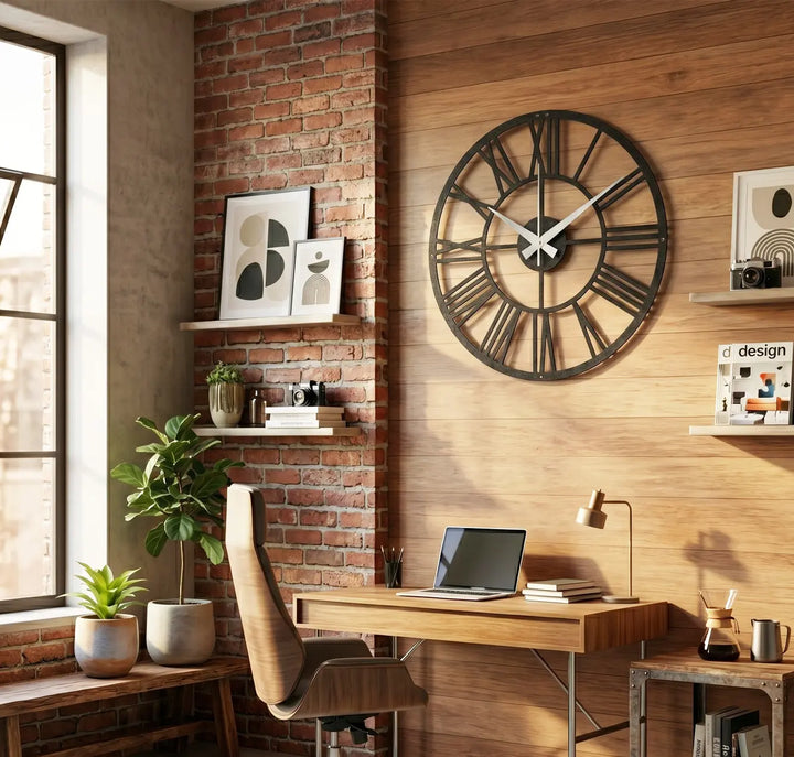 3D schaduweffect metalen klok ronde wandklok industrieel design