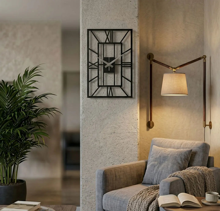 Uniek 3D schaduweffect met 2 cm afstand van de muur - Architectura Roman Metalen Klok