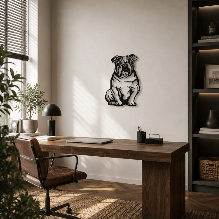 Engelse Bulldog | Metalen Wanddecoratie