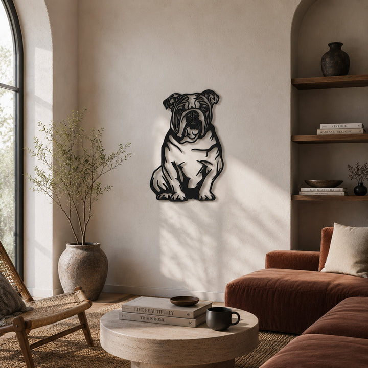 Engelse Bulldog | Metalen Wanddecoratie