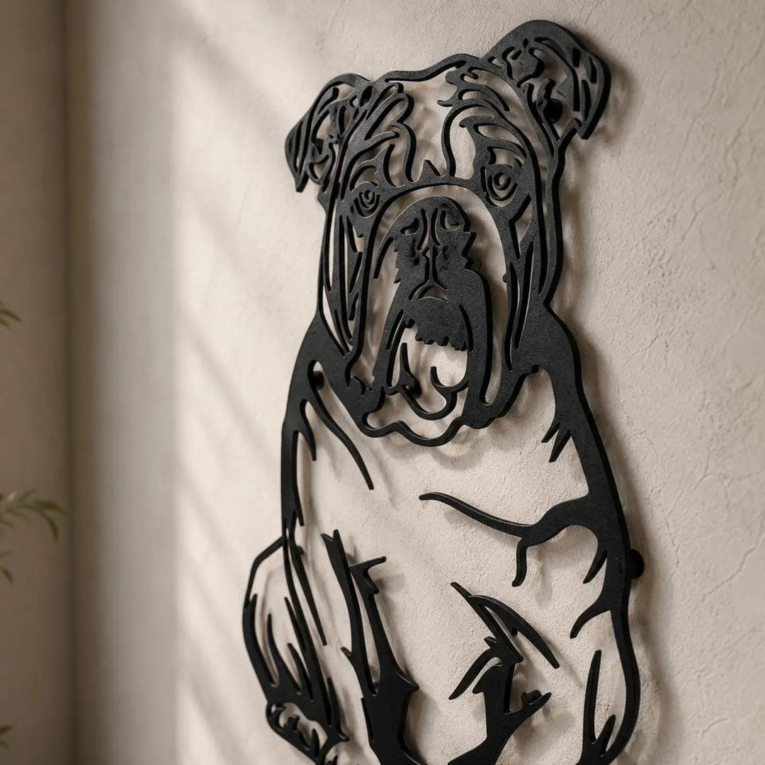Engelse Bulldog | Metalen Wanddecoratie