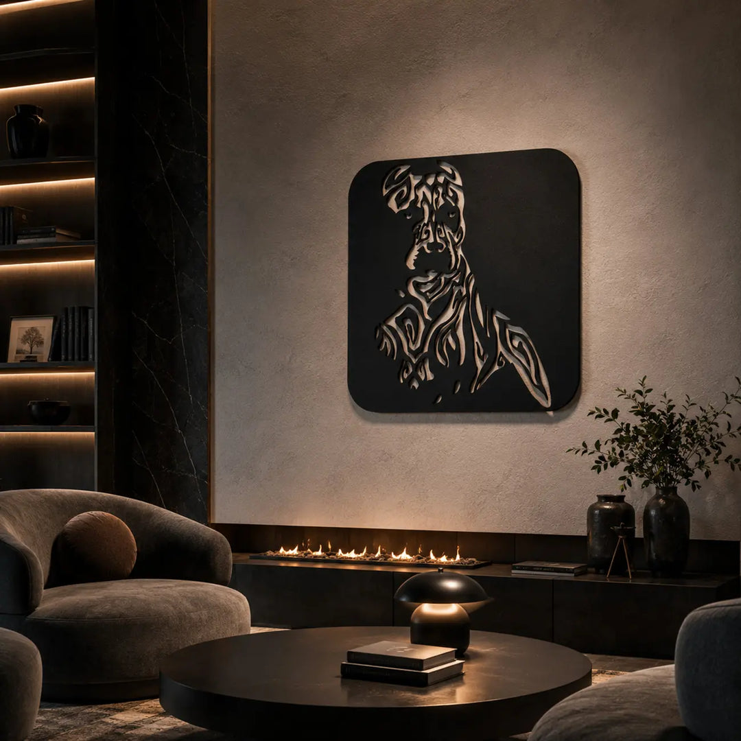 Duitse Dog Tribal Paneel | Metalen Wanddecoratie