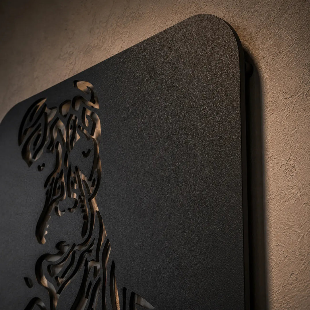Duitse Dog Tribal Paneel | Metalen Wanddecoratie