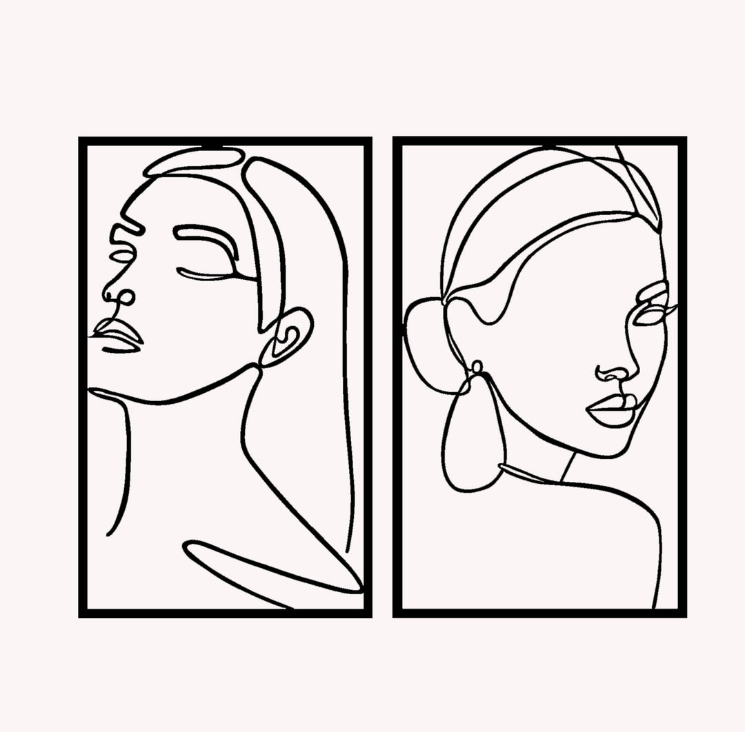 Abstracte Vrouwen (Set van 2) | Metalen Wanddecoratie