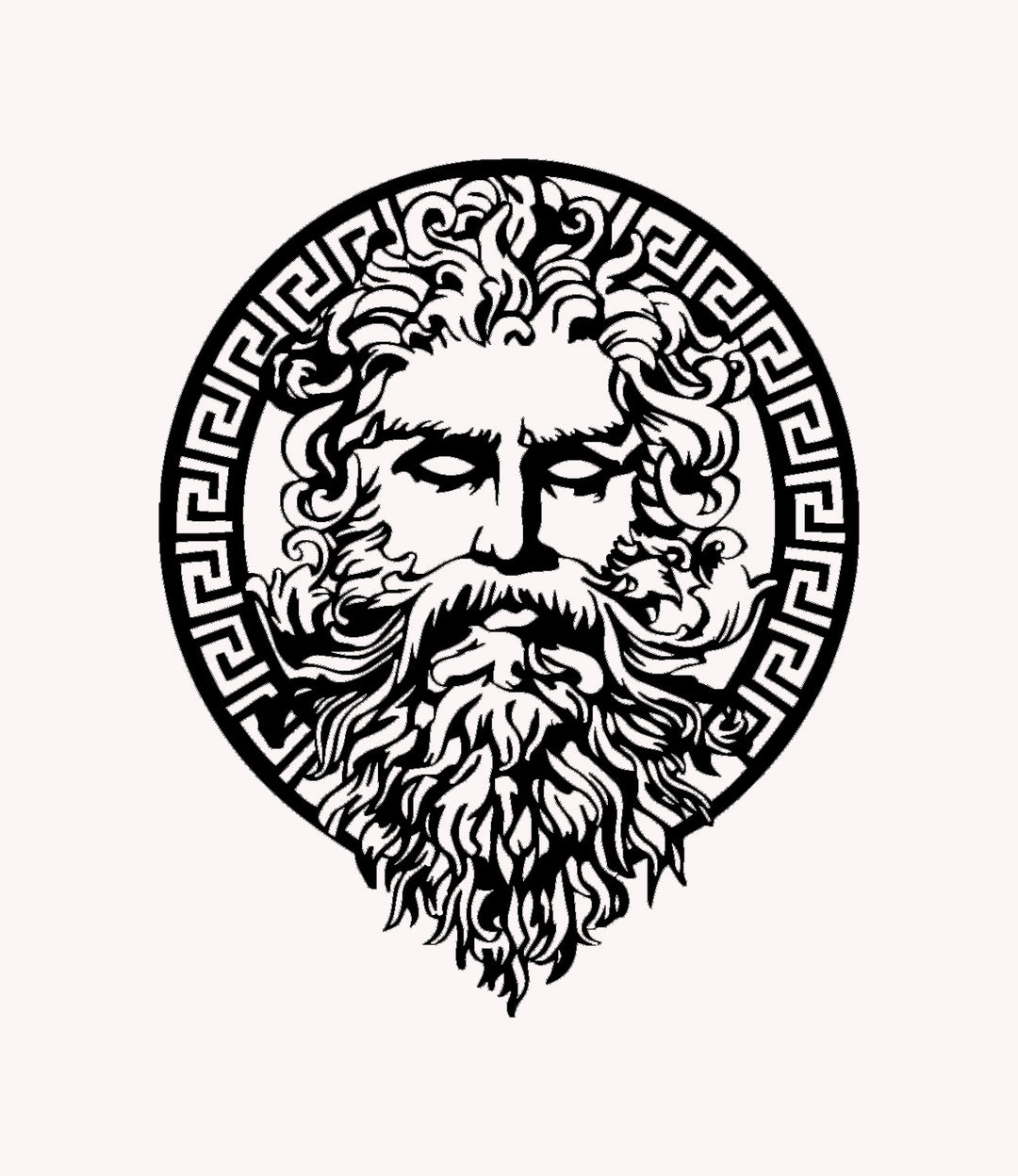 Mythologisch Medaillon | Grieks Patroon | Metalen Wanddecoratie