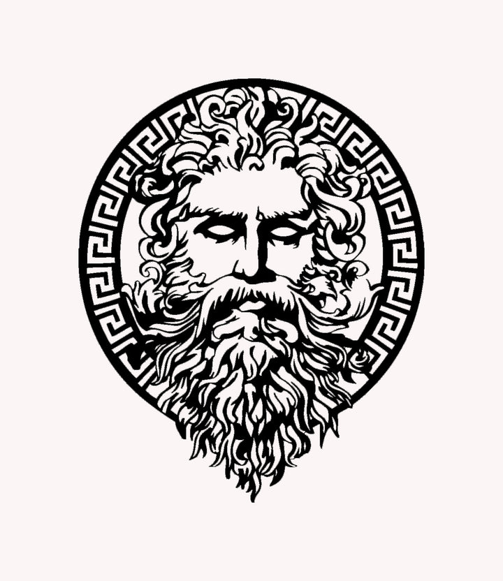 Mythologisch Medaillon | Grieks Patroon | Metalen Wanddecoratie