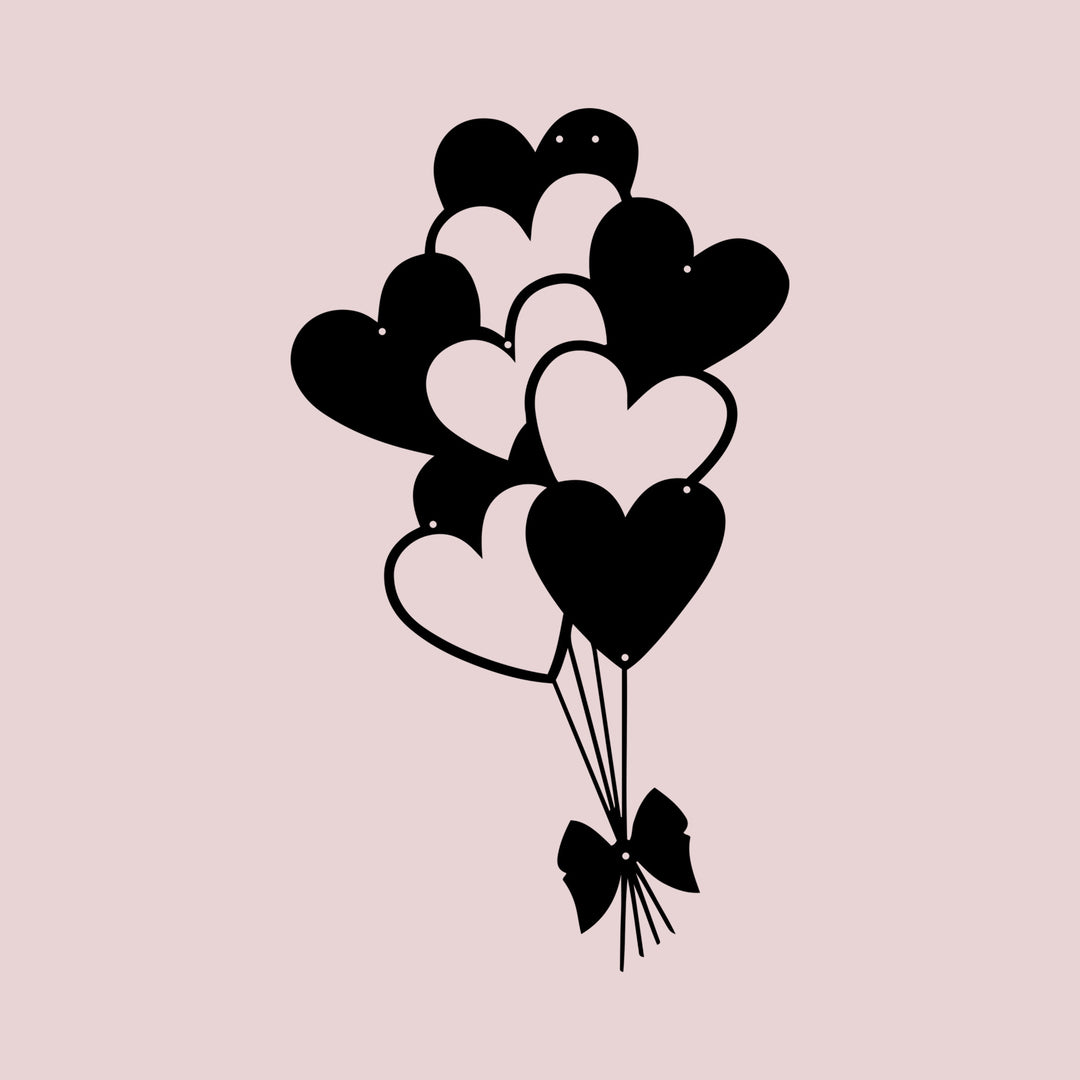 Hartjes Ballonnen - Metalen Wanddecoratie