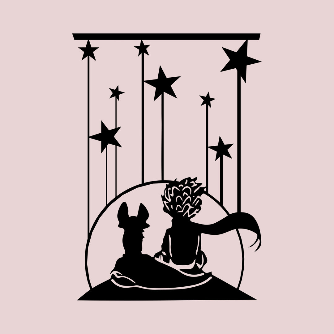 De Kleine Prins en de Vos | Metalen Wanddecoratie