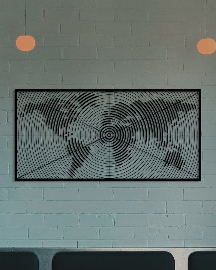 Wereldkaart (Art Maps) | Metalen Wanddecoratie