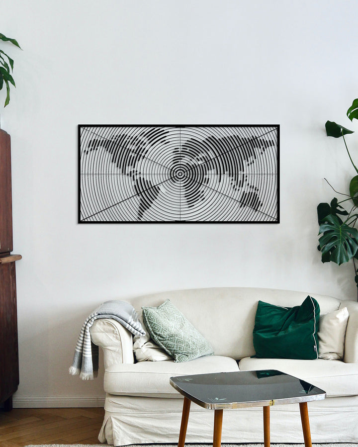 Wereldkaart (Art Maps) | Metalen Wanddecoratie