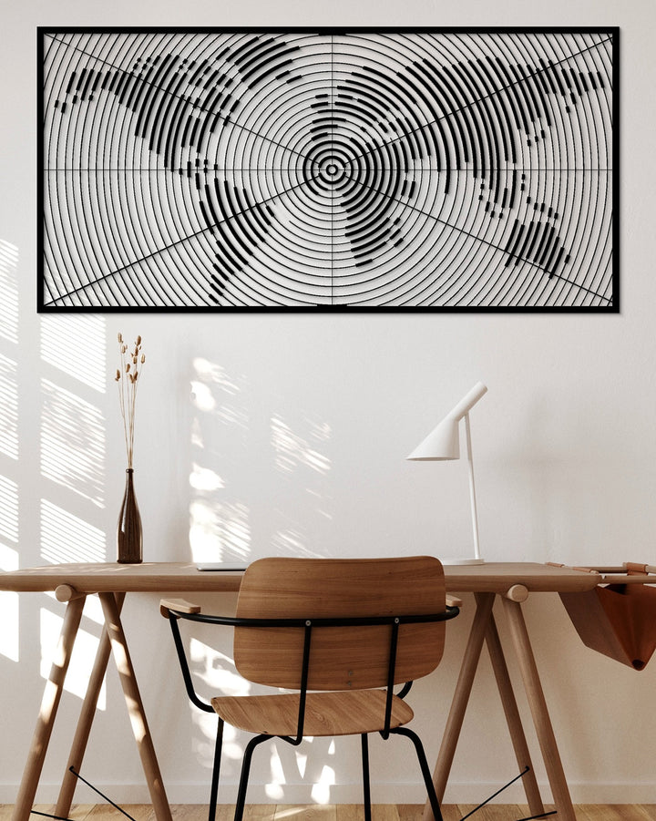 Wereldkaart (Art Maps) | Metalen Wanddecoratie