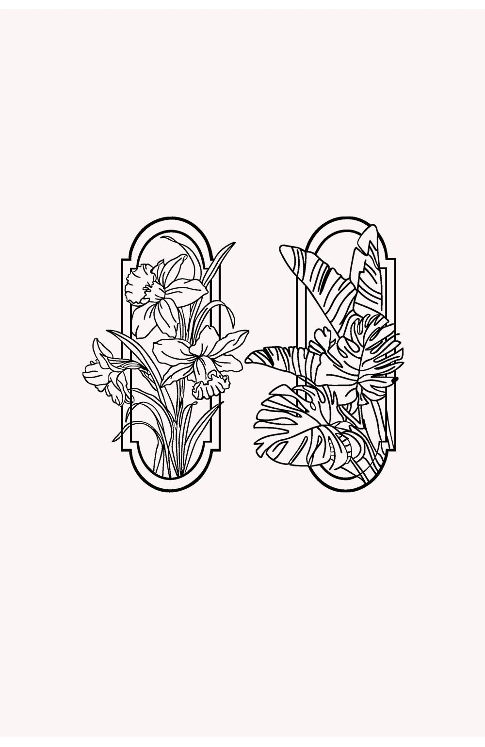Set van 2: Botanische Panelen (Narcissen & Tropisch) | Metalen Wanddecoratie