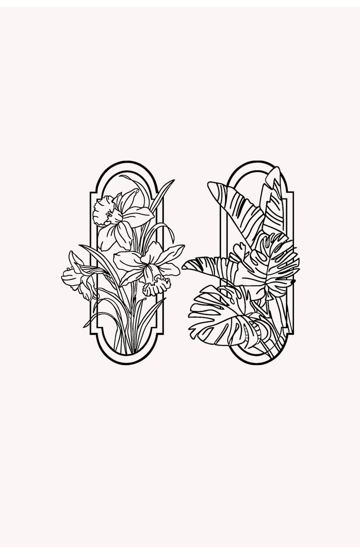 Set van 2: Botanische Panelen (Narcissen & Tropisch) | Metalen Wanddecoratie