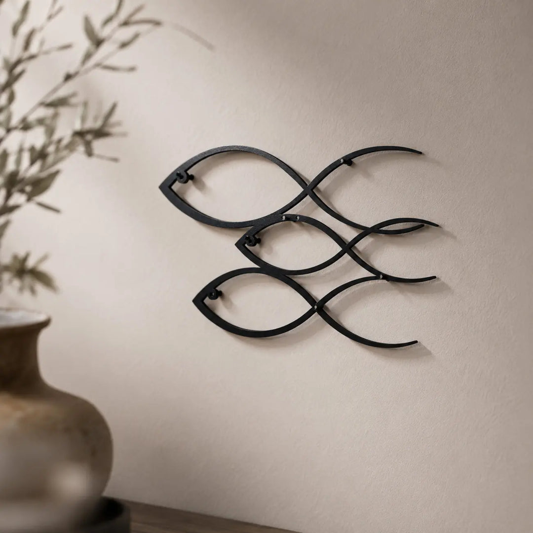 Minimalistische School Vissen | Metalen Wanddecoratie
