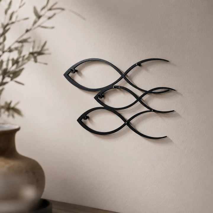 Minimalistische School Vissen | Metalen Wanddecoratie
