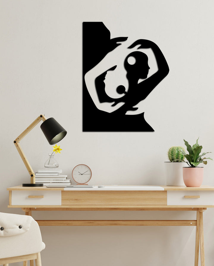 Modern Yin Yang Love | Metalen Wanddecoratie