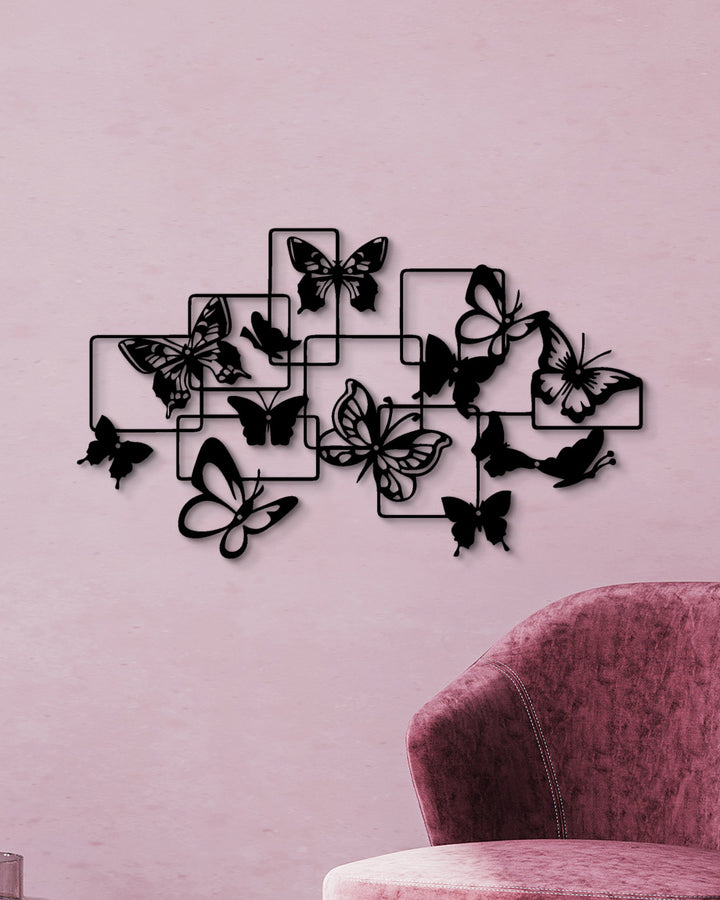 Moderne Vlinder Compositie | Metalen Wanddecoratie