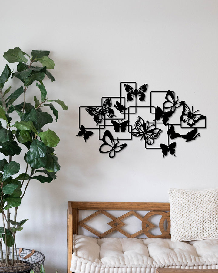Moderne Vlinder Compositie | Metalen Wanddecoratie