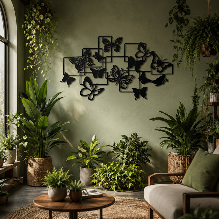 Moderne Vlinder Compositie | Metalen Wanddecoratie
