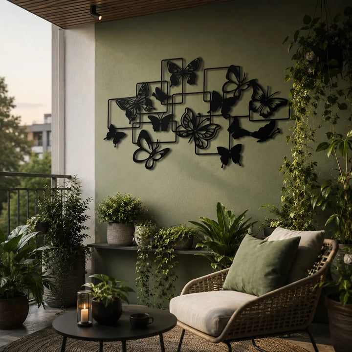 Moderne Vlinder Compositie | Metalen Wanddecoratie