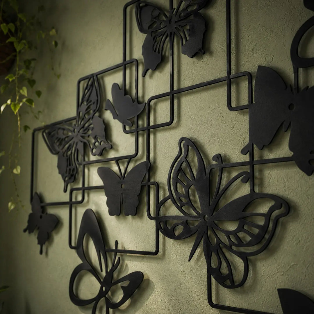 Moderne Vlinder Compositie | Metalen Wanddecoratie