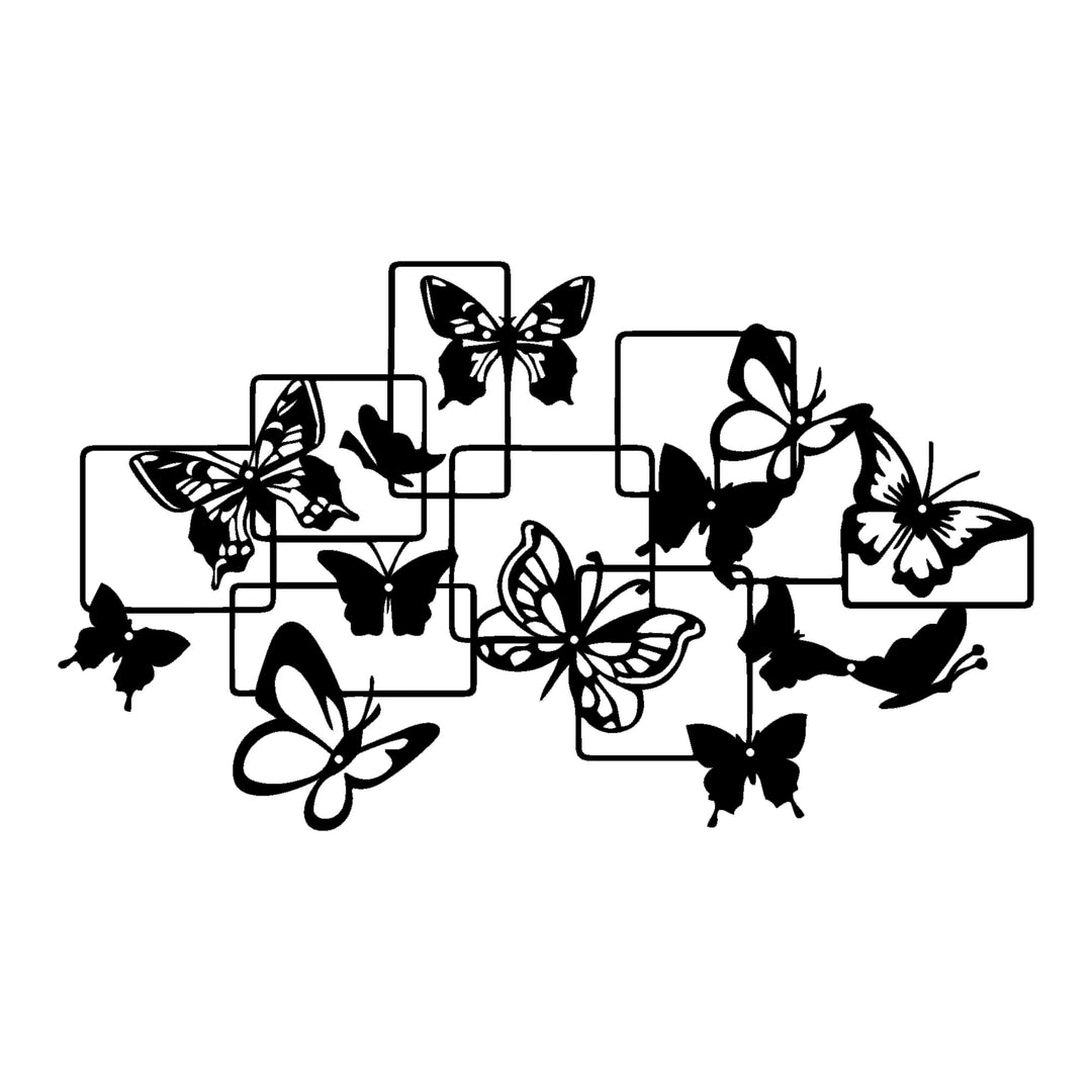 Moderne Vlinder Compositie | Metalen Wanddecoratie