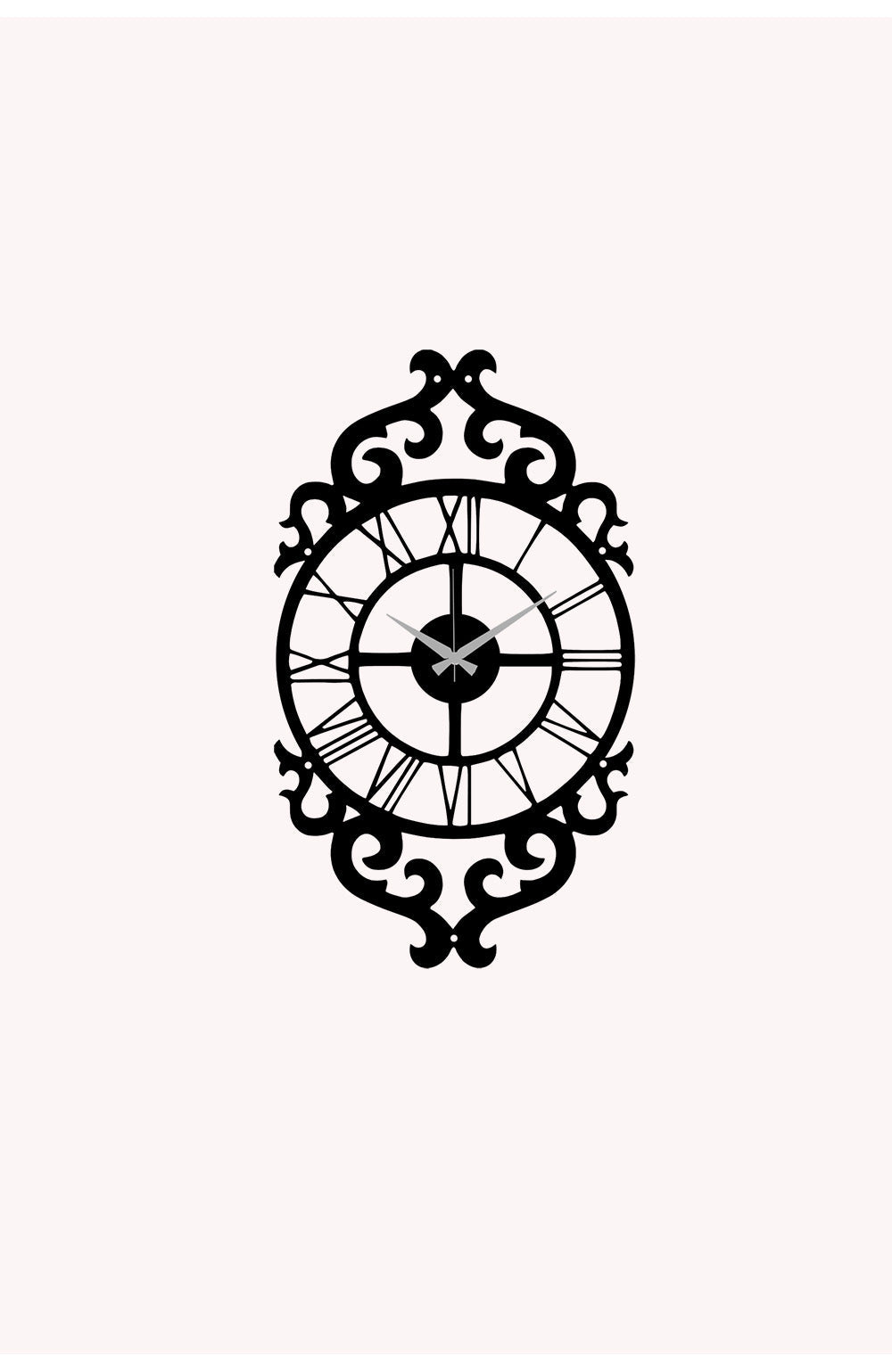 Metalen Wandklok "Royal Baroque" | Klassiek Zwart Ornament