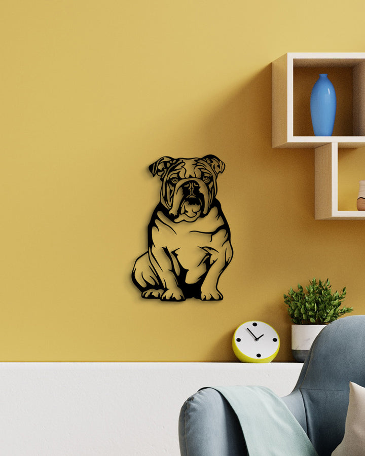 Engelse Bulldog | Metalen Wanddecoratie