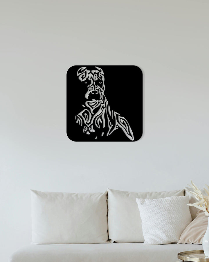Duitse Dog Tribal Paneel | Metalen Wanddecoratie