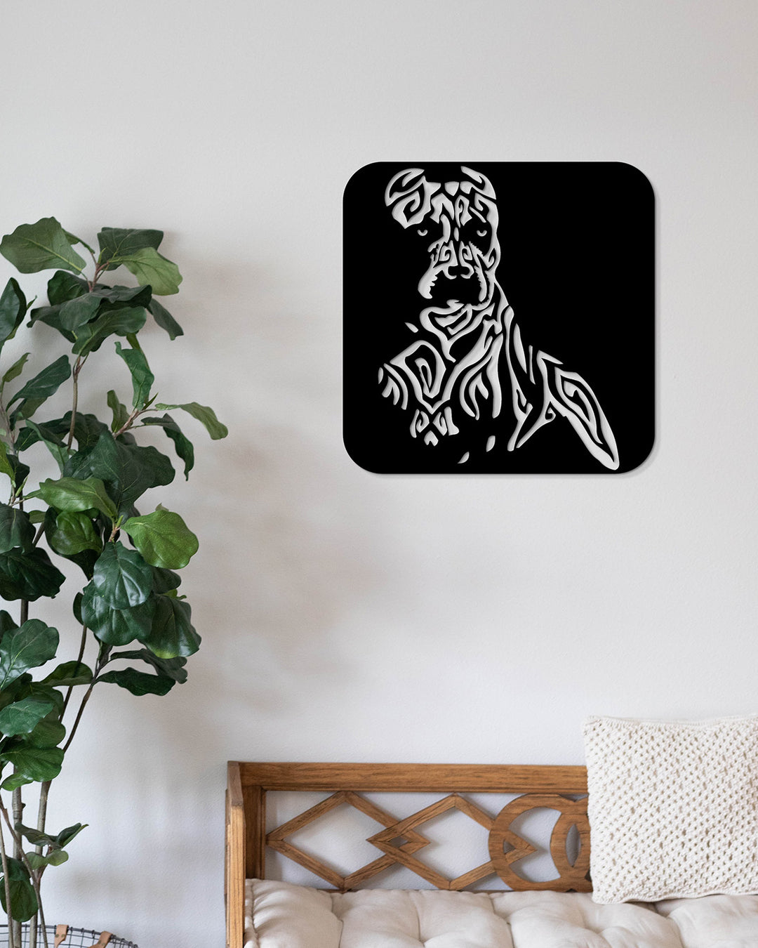 Duitse Dog Tribal Paneel | Metalen Wanddecoratie