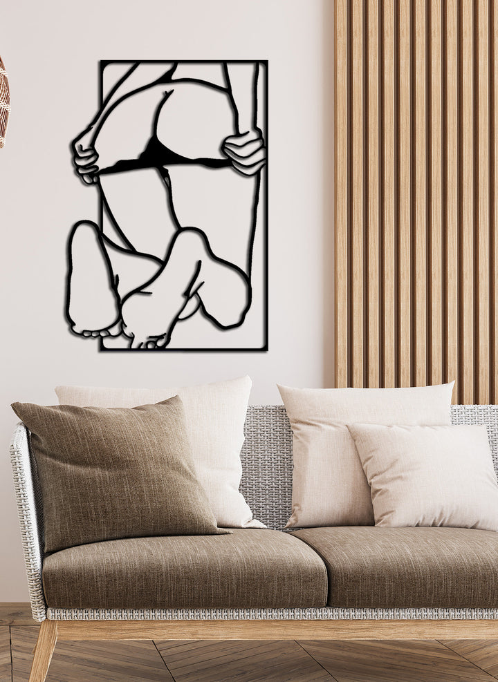 Sensuele Vrouw Silhouet | Metalen Wanddecoratie