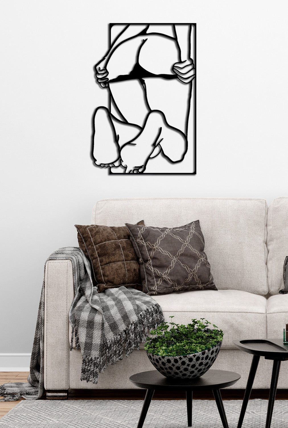 Sensuele Vrouw Silhouet | Metalen Wanddecoratie