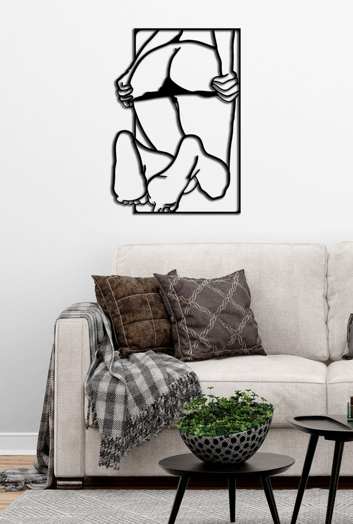 Sensuele Vrouw Silhouet | Metalen Wanddecoratie