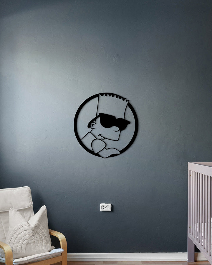 Bart Simpson met Zonnebril | Metalen Wanddecoratie