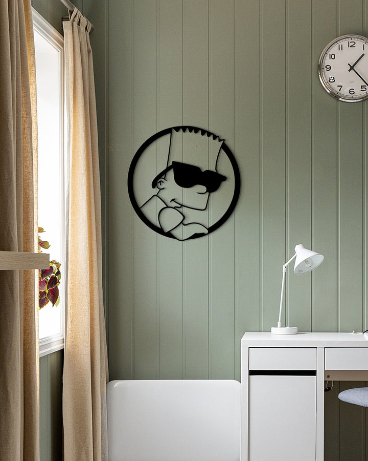 Bart Simpson met Zonnebril | Metalen Wanddecoratie