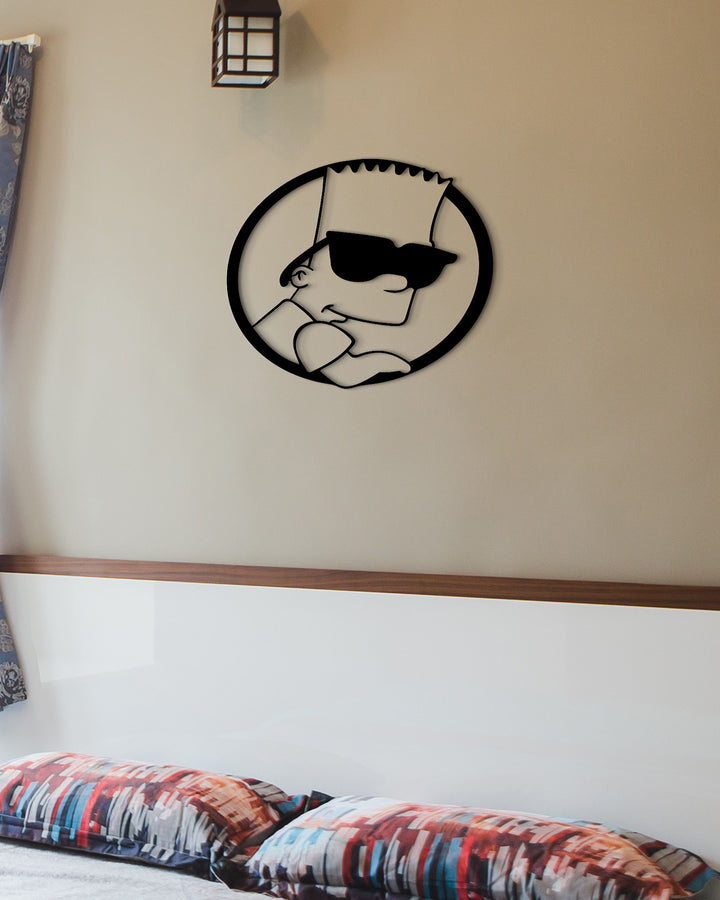Bart Simpson met Zonnebril | Metalen Wanddecoratie