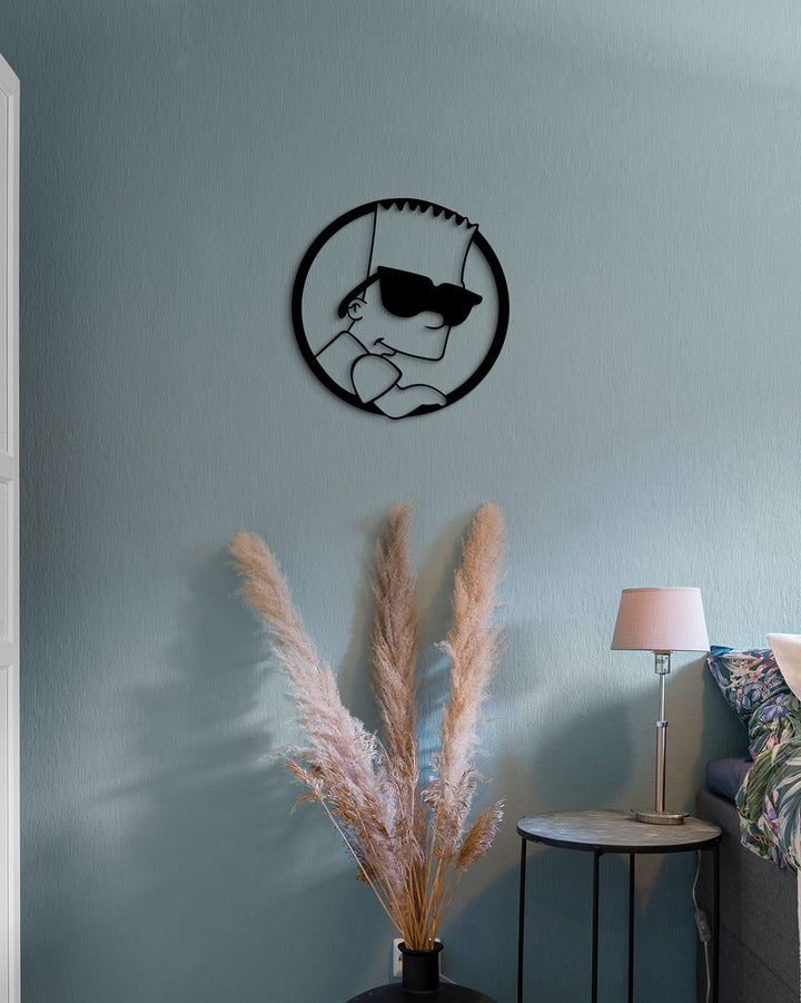 Bart Simpson met Zonnebril | Metalen Wanddecoratie