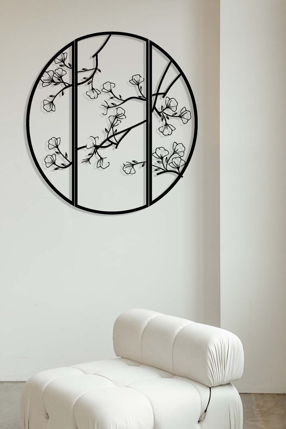 Ronde Bloesemtakken | Metalen Wanddecoratie