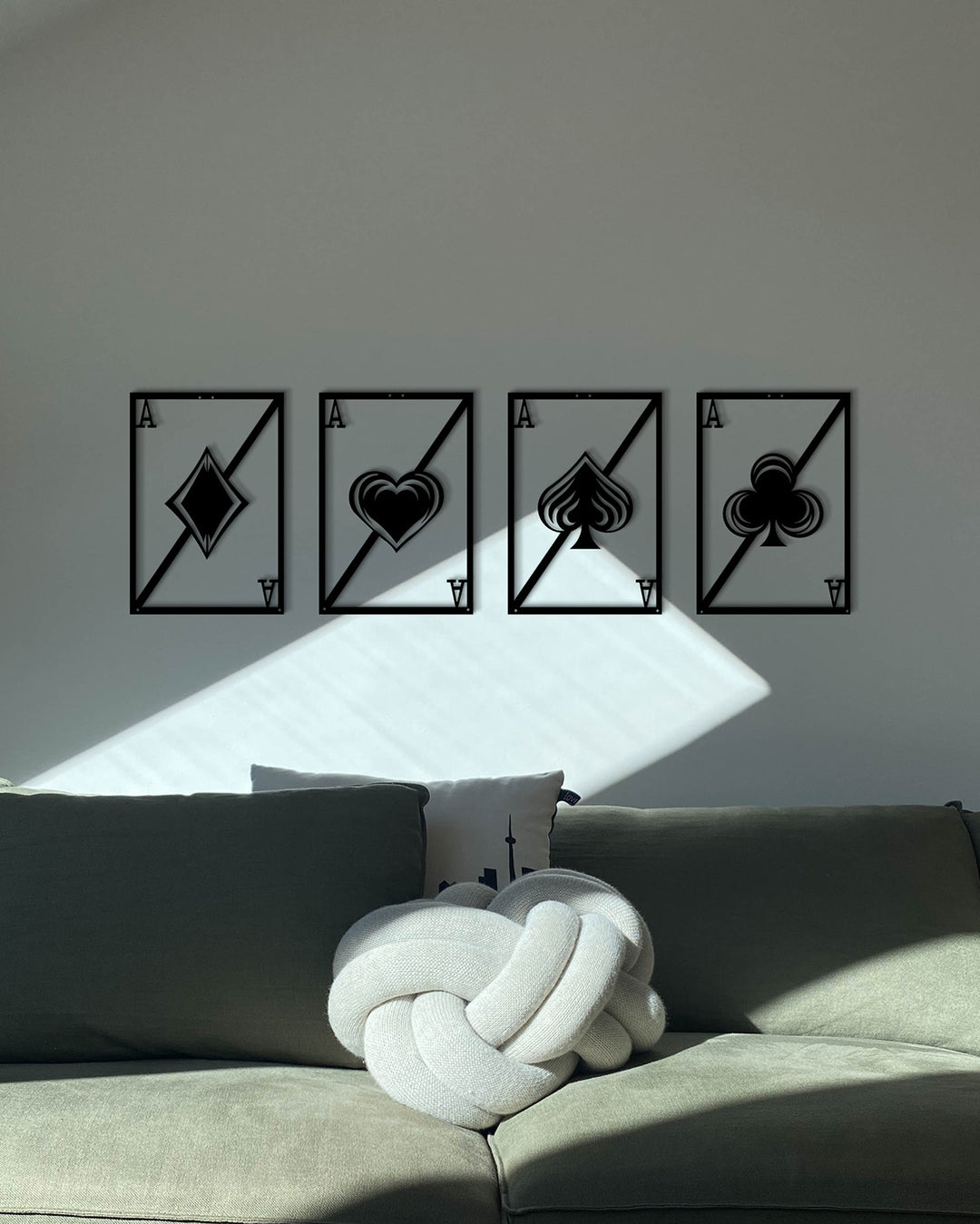 Set van 4 Speelkaarten Azen | Metalen Wanddecoratie