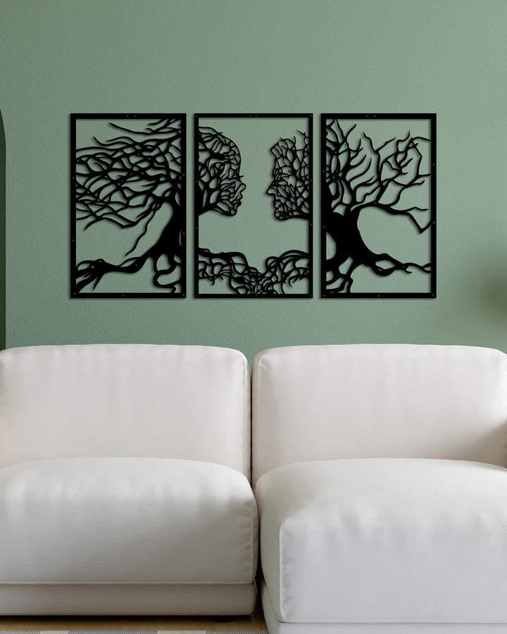 Set van 3: Liefde in de Natuur | Metalen Wanddecoratie