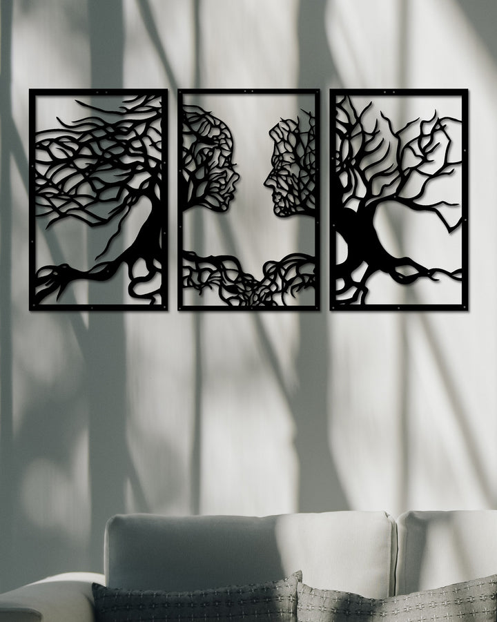 Set van 3: Liefde in de Natuur | Metalen Wanddecoratie