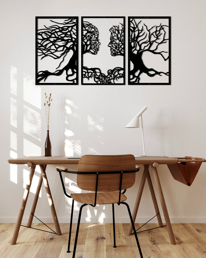 Set van 3: Liefde in de Natuur | Metalen Wanddecoratie