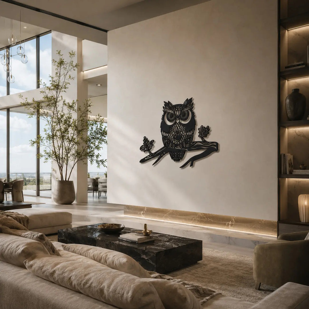 Mandala Owl | Metalen Wanddecoratie
