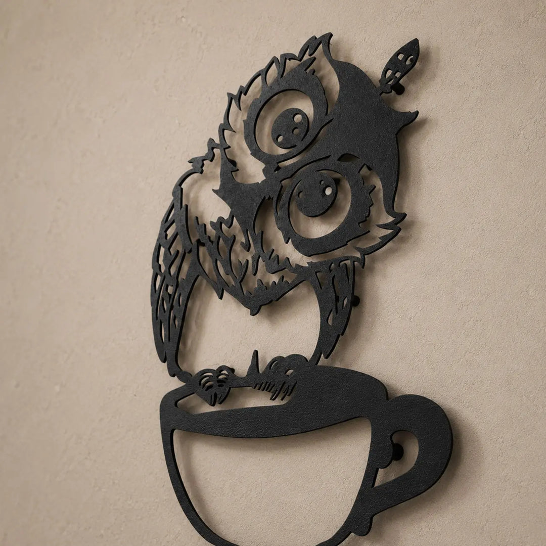 Coffee Owl | Metalen Wanddecoratie