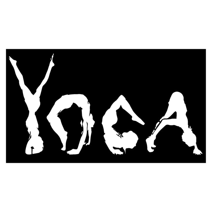 Yoga Tekst in Asana Houdingen | Metalen Wanddecoratie