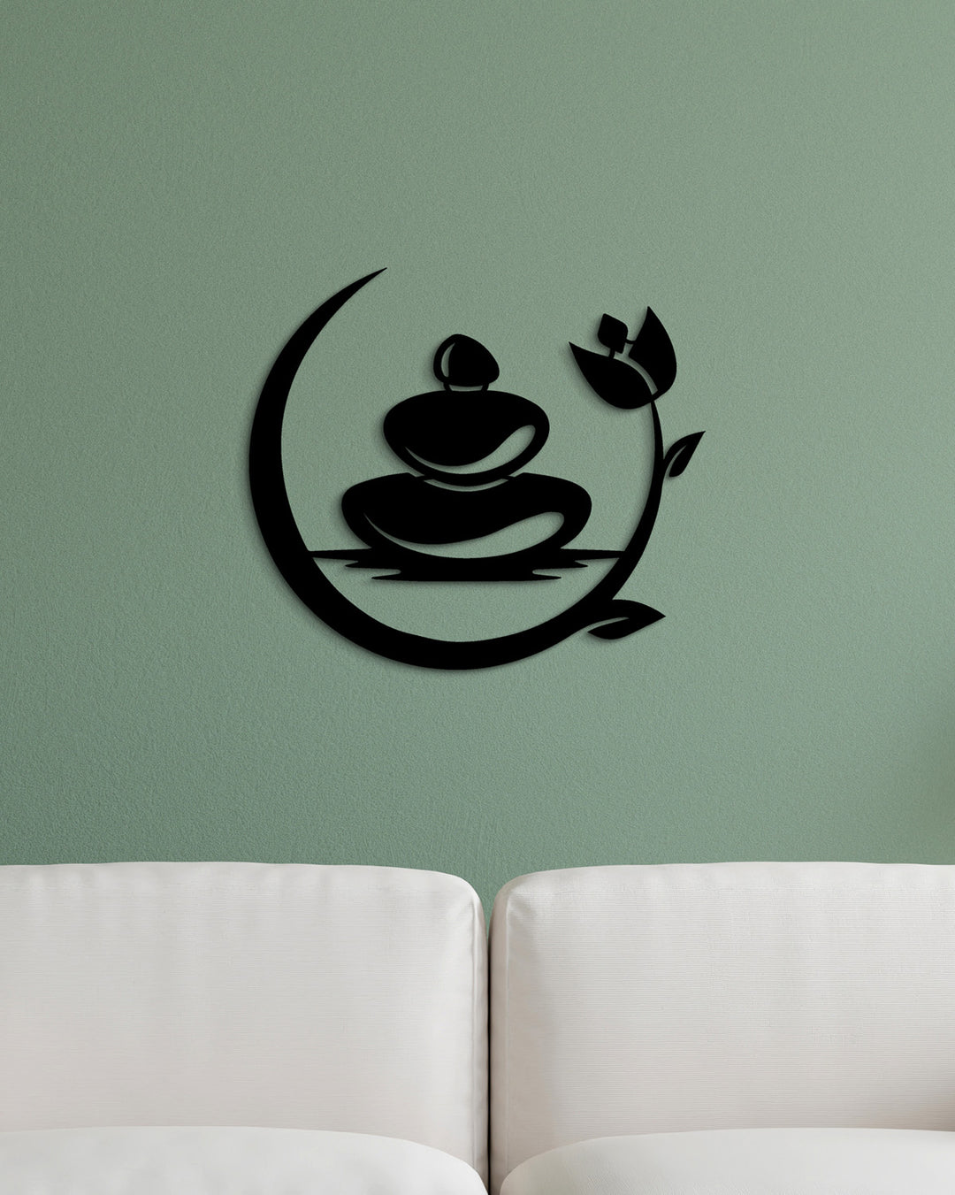 Zen Stenen in Halve Maan | Metalen Wanddecoratie