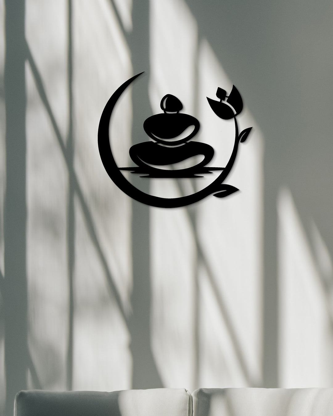 Zen Stenen in Halve Maan | Metalen Wanddecoratie