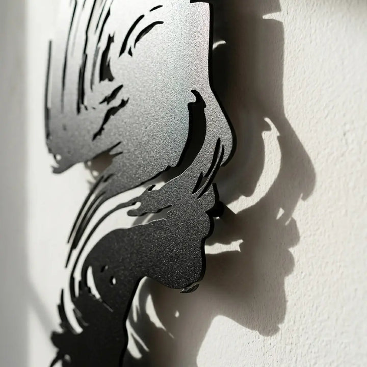 Abstract Muse metal wall art 3D shadow effect female silhouette